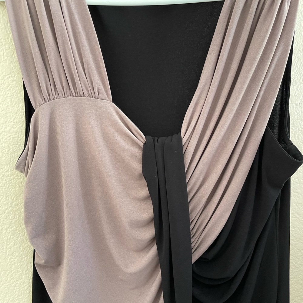 Tan / black dress